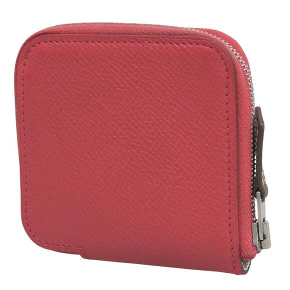 Hermes HERMES Azap Silkin Compact Mini A Engraved Coin Case Purse Epson Pink - Picture 2 of 9